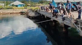 Dermaga Pelabuhan Perikanan Bacan di Desa Panamboang, Kecamatan Bacan Selatan, Kabupaten Halmahera Selatan.(Foto/IVP)