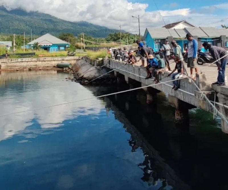 Dermaga Pelabuhan Perikanan Bacan di Desa Panamboang, Kecamatan Bacan Selatan, Kabupaten Halmahera Selatan.(Foto/IVP)