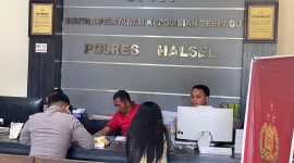 Kekerasan Terhadap Perempuan NL, Karman di Laporkan di Polres Halsel (Foto/AM)
