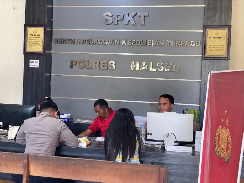 Kekerasan Terhadap Perempuan NL, Karman di Laporkan di Polres Halsel (Foto/AM)