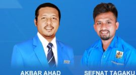 Ketua DPD KNPI Halmahera Selatan Akbar Ahad & Sekertaris DPD KNPI Sefnat Tag aku (Desain/Firlo)