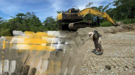 Lokasi Tambang Batuan Milik La Nane di Desa Baru Kecamatan Obi Kabupaten Halmahera Selatan (Foto/Az)