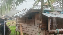 Sebuah tower mini yang sudah tidak difungsikan dilaporkan roboh dan menimpa rumah Suryaman warga Desa Soligi, Kecamatan OBI Kabupaten Halmahera Selatan, Sabtu (17/1/2026) sekitar pukul 10.09 WIT. (Nalarsatu.com)