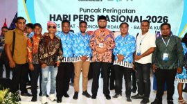 Bupati Halmahera Selatan, Hasan Ali Bassam Kasuba, saat menghadiri Puncak Peringatan Hari Pers Nasional (HPN) 2026 di Kawasan Pemerintahan Provinsi Banten, Senin (9/2/2026) (Foto/PWI)
