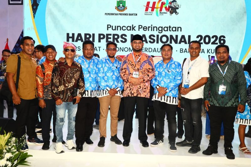 Bupati Halmahera Selatan, Hasan Ali Bassam Kasuba, saat menghadiri Puncak Peringatan Hari Pers Nasional (HPN) 2026 di Kawasan Pemerintahan Provinsi Banten, Senin (9/2/2026) (Foto/PWI)