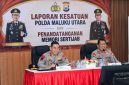 Kapolda Maluku Utara Brigjen Pol. Arif Budiman, S.I.K., M.H., menghadiri kegiatan Penyampaian Laporan Kesatuan Polda Maluku Utara di Rupattama Polda Malut, Sabtu (23/5/2026), dalam suasana penuh semangat dan kebersamaan bersama jajaran Polda Malut (Foto/Humas Polda Malut)